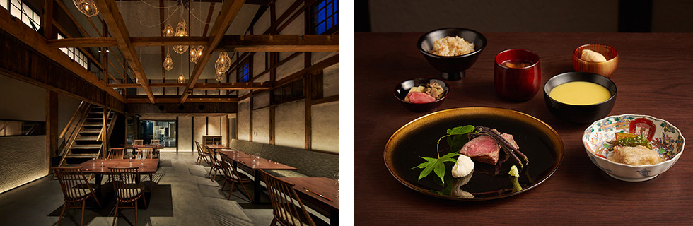 A restaurant with a high ceiling and a sense of liberation, and local ingredients used in some menu items