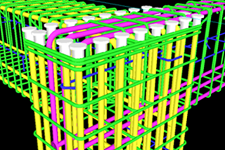 柱と梁の接合部　鉄筋3Dモデル
