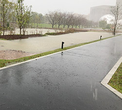 【豪雨時15時頃】レインスケープが満水になる頃には、降雨は小康状態に移行