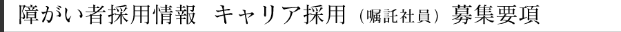 障がい者採用情報 キャリア採用（嘱託社員）募集要項