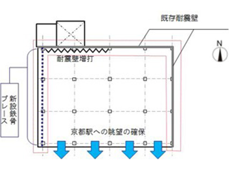 基準階耐震壁配置　改修後