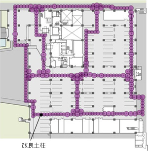 複数のエリアに分けて地盤改良壁を構築