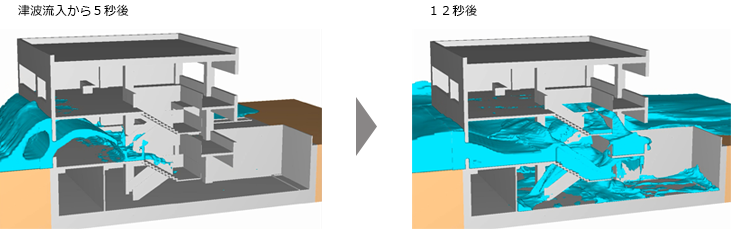 津波の流入解析