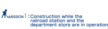 Mission1 Construction while the railroad station and the department store are in operation